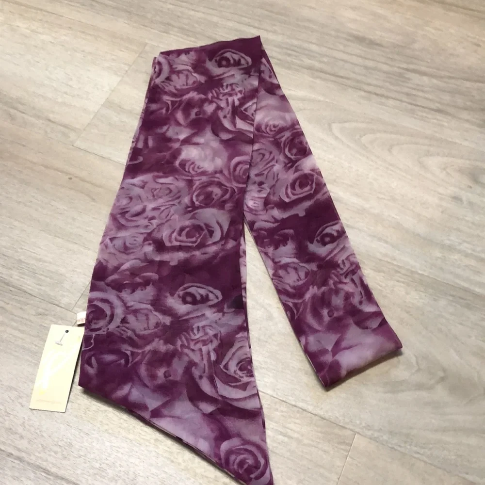 Purple Floral polyester scarf